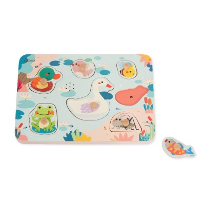 Ξύλινο Παζλ Σφηνώματα με Ήχους Ζώων Classic World